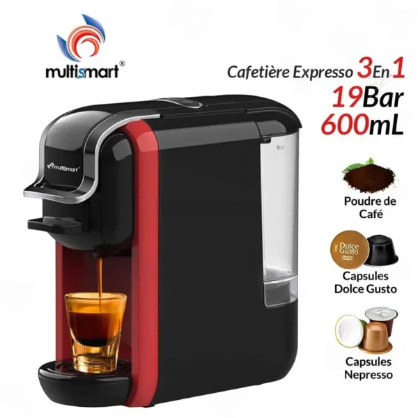 Machine a Café 3En1 – 20 Bars – 1450W Multismart MS-CF2026