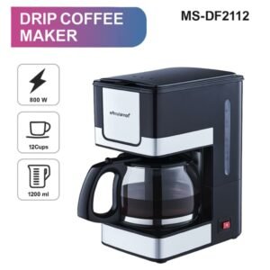 Cafetière Électrique 12 Tasses 800W 1.2L Avec Filtre Lavable Multismart MS-DF2112