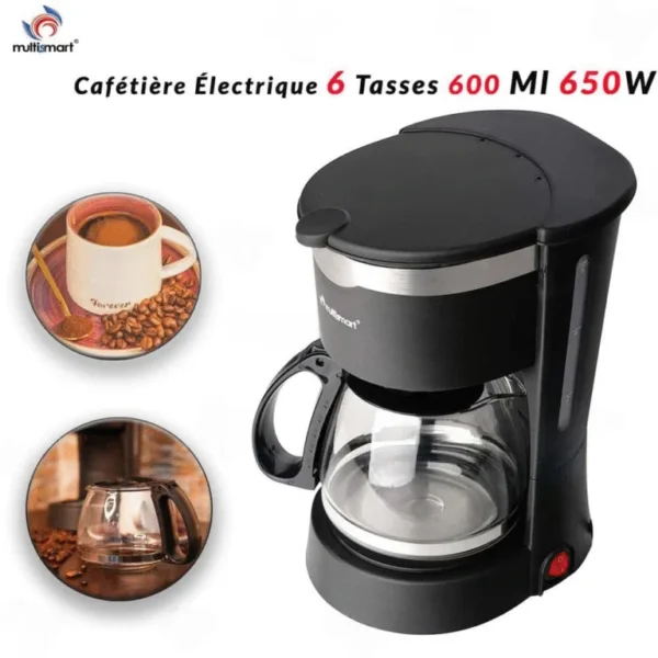 Cafetière Électrique 6 Tasses 650W Multismart MS-DF1011 – Image 2